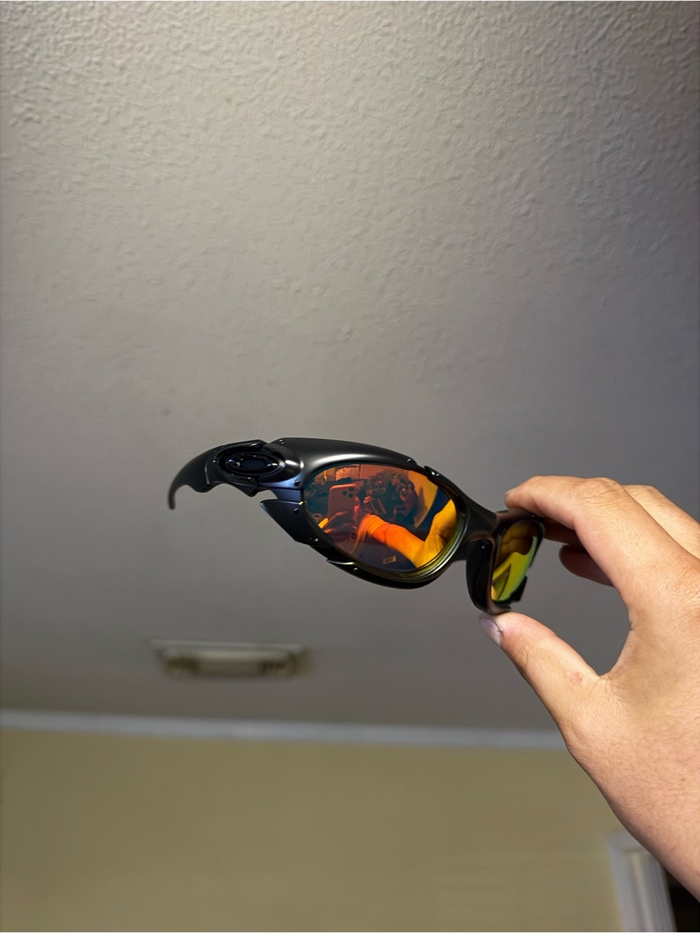 Oakley Gascan Style Wrap Sunglasses - Black Frame with Orange Mirror Lenses